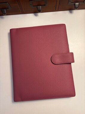 Jane's Agenda Junior Rose Faux Saffiano Cover for discbound Planner 1 & 1/4 disc